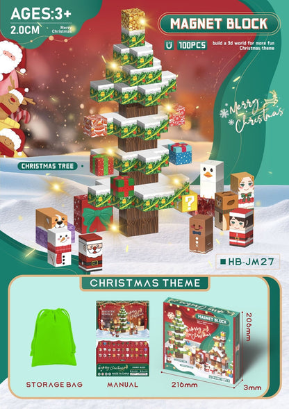 Magnetic Building Countdown 24 Calendar Blind Box Magnetic Block Christmas Advent Gift Children's Toys