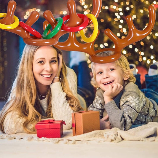 Christmas Inflatable Toys Antlers Head Ferrule Elk Horn Antlers Headband Throwing Ring Ferrule Inflatable Crutch