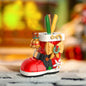 Assembling Building Blocks Christmas Photo Frame Gingerbread House Snow Boots Desktop Ornaments Gathering Toys