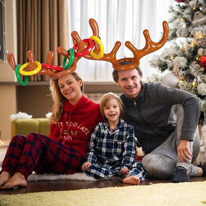 Christmas Inflatable Toys Antlers Head Ferrule Elk Horn Antlers Headband Throwing Ring Ferrule Inflatable Crutch