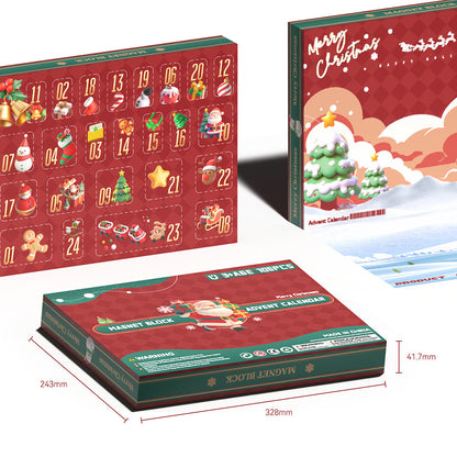 Magnetic Building Countdown 24 Calendar Blind Box Magnetic Block Christmas Advent Gift Children's Toys