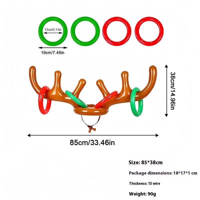 Christmas Inflatable Toys Antlers Head Ferrule Elk Horn Antlers Headband Throwing Ring Ferrule Inflatable Crutch