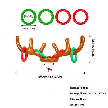 Christmas Inflatable Toys Antlers Head Ferrule Elk Horn Antlers Headband Throwing Ring Ferrule Inflatable Crutch